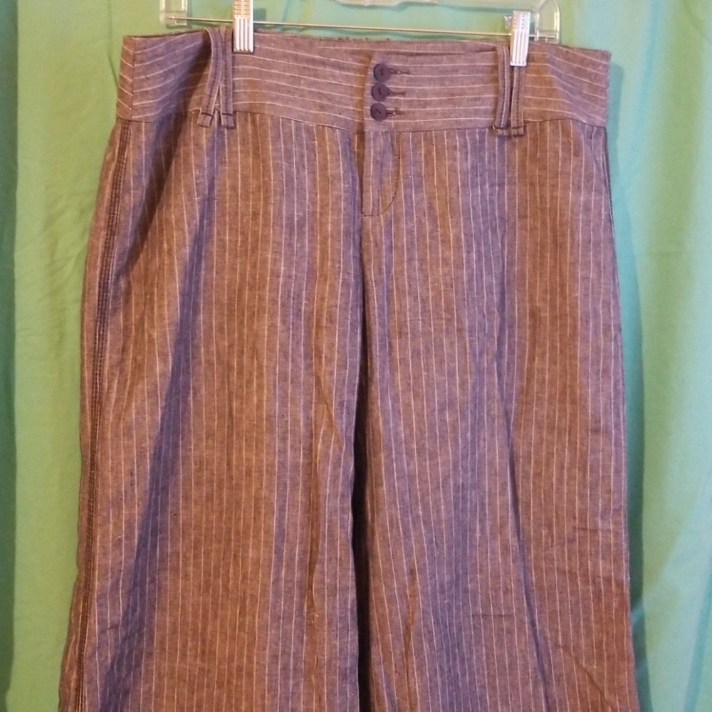 Freepeople wide leg grey pinstripe pants 10